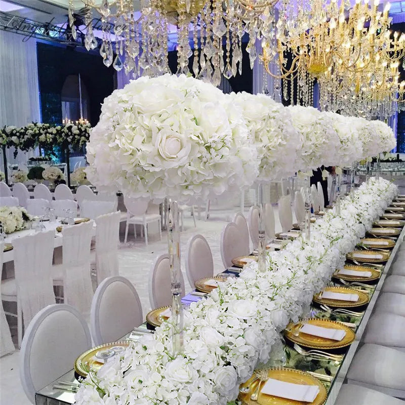Artificial Flower Arrangement Silk Gypsophila Babysbreath Floral Row Decor For Wedding Backdrop Party Supplies Props  50/100CM