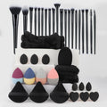 40Pcs Black Makeup Brushes Set Professional Makeup Kit Multi-functional Makeup Tool Set with Facial Makeup Accessories